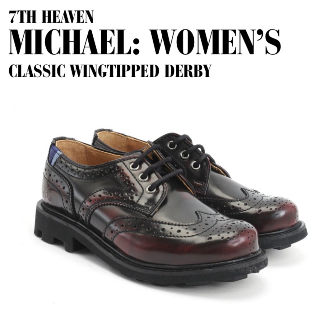 John Fluevog 7th Heaven Wingtip Brogue in Burgundy Ruboff, Size 8